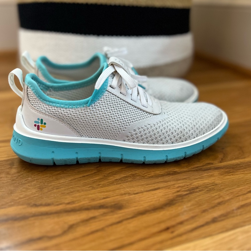 Cole Haan ZeroGrand Stitchlite Generation Bright White/Teal Blue Sneakers